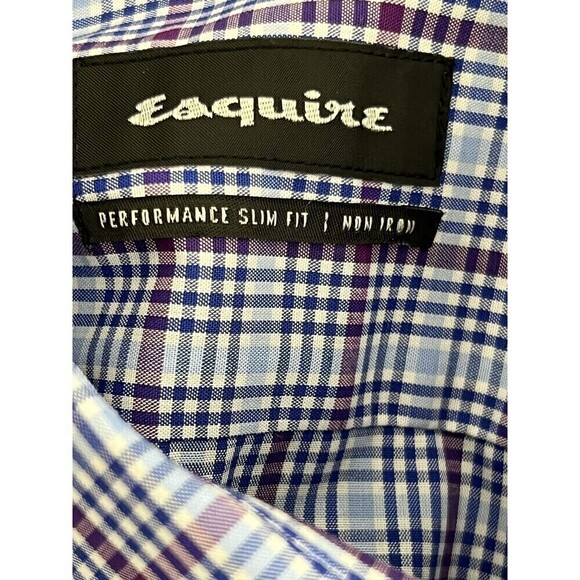 NWOT Esquire Mens Long Sleeve Button Down Performance Slim Fit 15 1/2 (32/22) - Picture 5 of 7